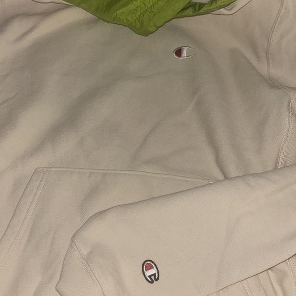 beige champion sweatshirt, unisex, barley worn, size M - Picture 3 of 4